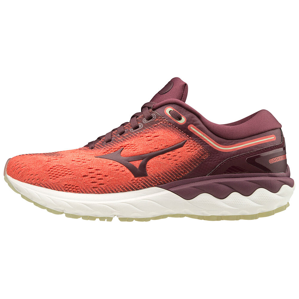 Mizuno Wave Skyrise - Bayan Koşu Ayakkabısı - Turuncu/Bordo Türkiye (SBVEOJ-695)